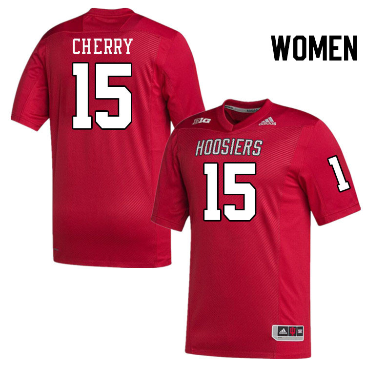 Women #15 Tyler Cherry Indiana Hoosiers College Football Jerseys Stitched-Crimson